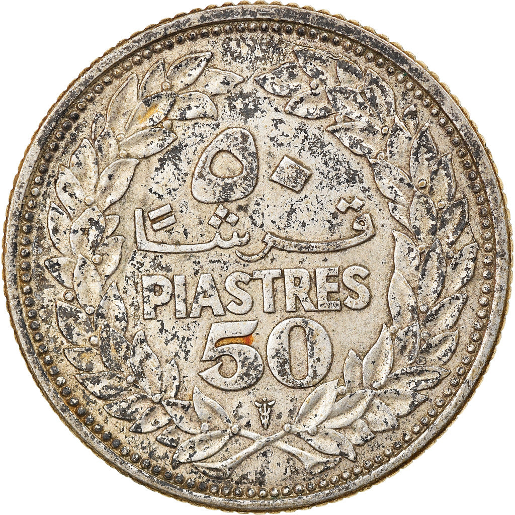 Moneta, Liban, 50 Piastres, 1952, Utrecht, EF(40-45), Srebro, KM:17