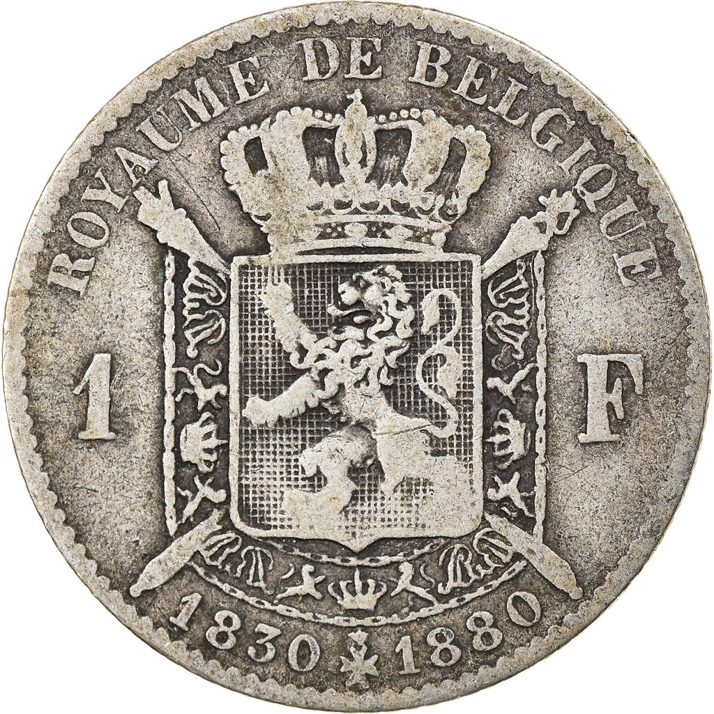 Moneta, Belgio, Leopold II, Franc, 1880, MB, Argento, KM:38