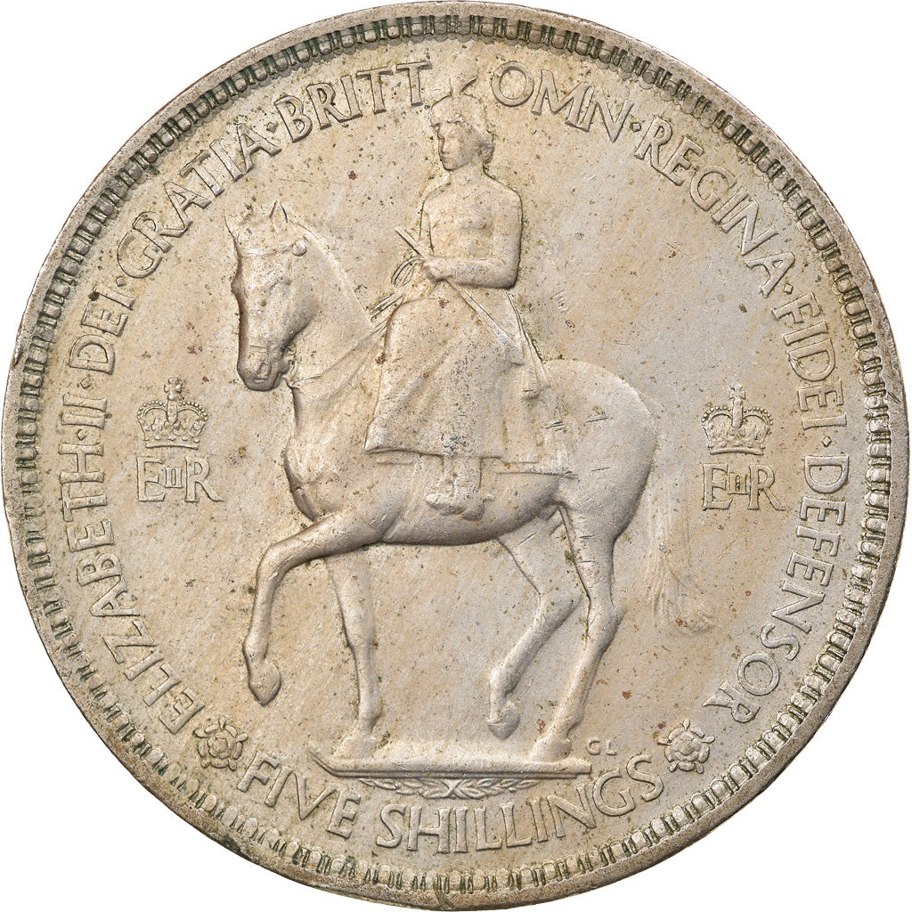 Monnaie, Grande-Bretagne, Elizabeth II, Crown, 1953, TB+, Copper-nickel, KM:894