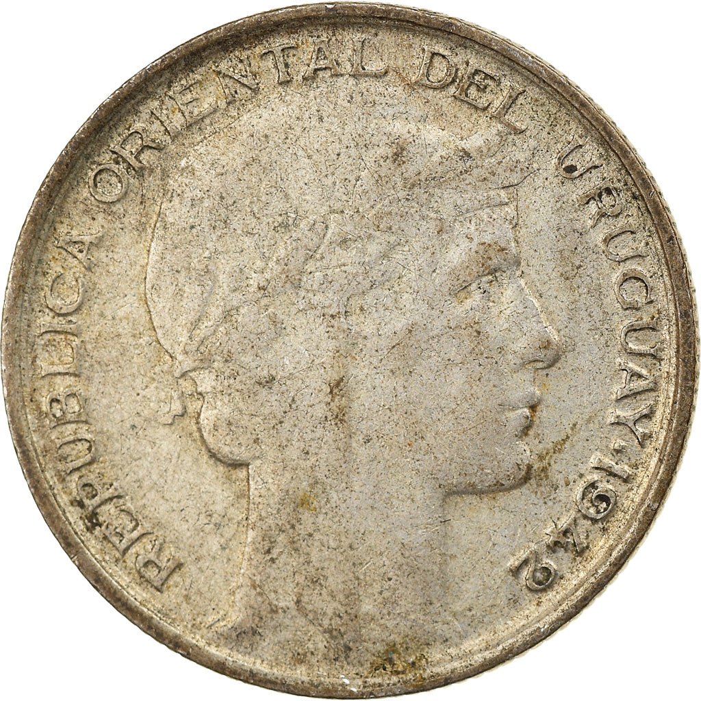 Coin, Uruguay, 20 Centesimos, 1942, Santiago, VF(20-25), Silver, KM:29
