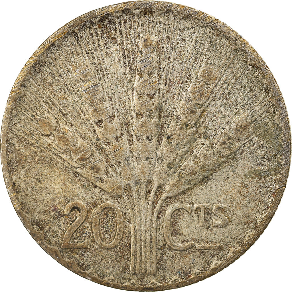 Coin, Uruguay, 20 Centesimos, 1942, Santiago, VF(20-25), Silver, KM:29