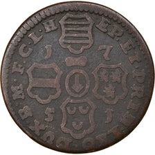 Moneta, LIEGE, John Theodore, 2 Liards, 1751, Liege, MB+, Rame, KM:158