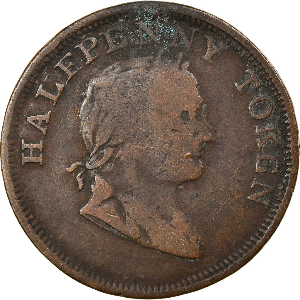 Moneta, Irlanda, Halfpenny Token, 1820, MB, Rame