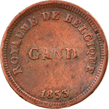 Belgique, Jeton, Gand - Monnaie fictive - Centime, 1833, TTB, Cuivre