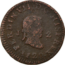 Münze, Spanien, Ferdinand VII, 2 Maravedis, 1820, Jubia, S, Kupfer, KM:488