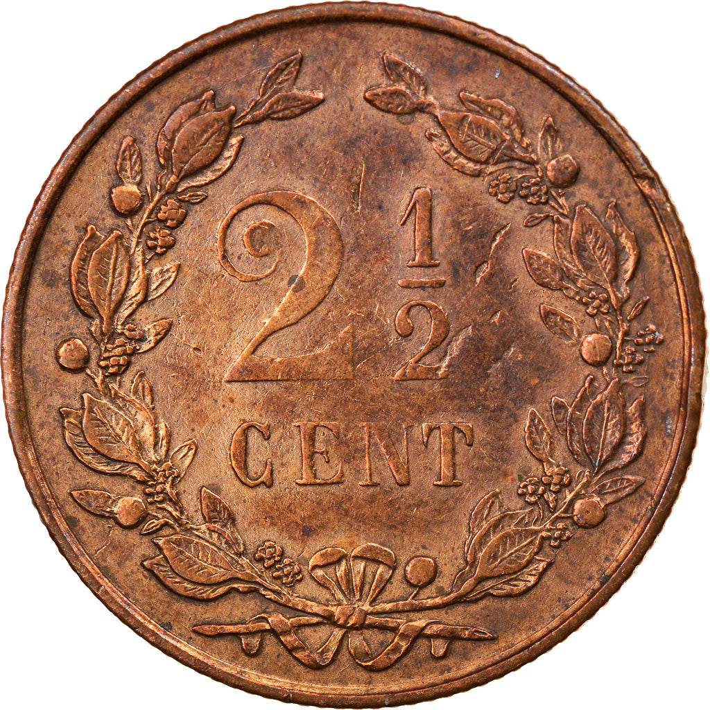 Moneta, Paesi Bassi, William III, 2-1/2 Cent, 1877, BB, Bronzo, KM:108.1