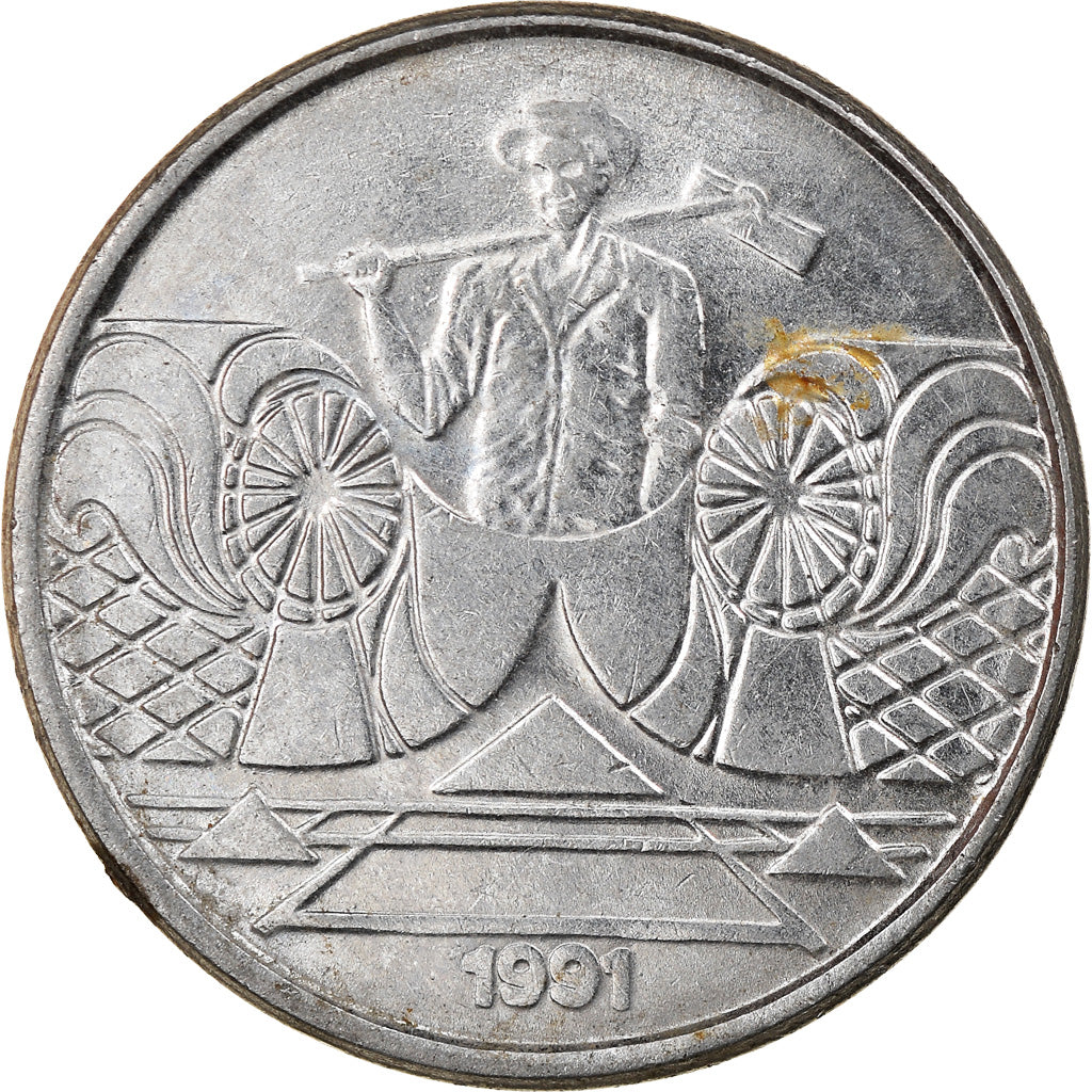 Moeda, Brasil, 5 Cruzeiros, 1991, EF(40-45), Aço Inoxidável, KM:618.1