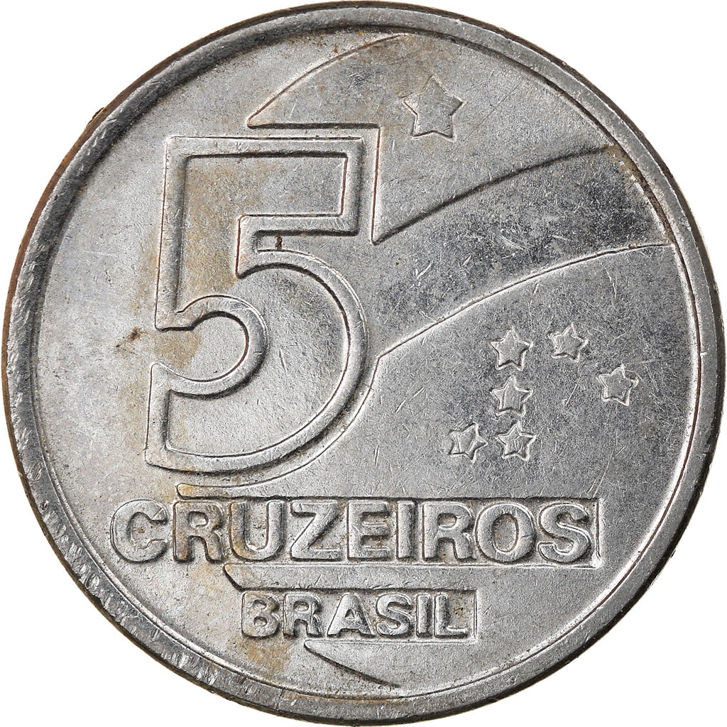 Moeda, Brasil, 5 Cruzeiros, 1991, EF(40-45), Aço Inoxidável, KM:618.1