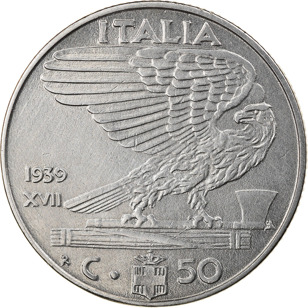 Moneda, Italia, Vittorio Emanuele III, 50 Centesimi, 1939, Rome, EBC, Acero