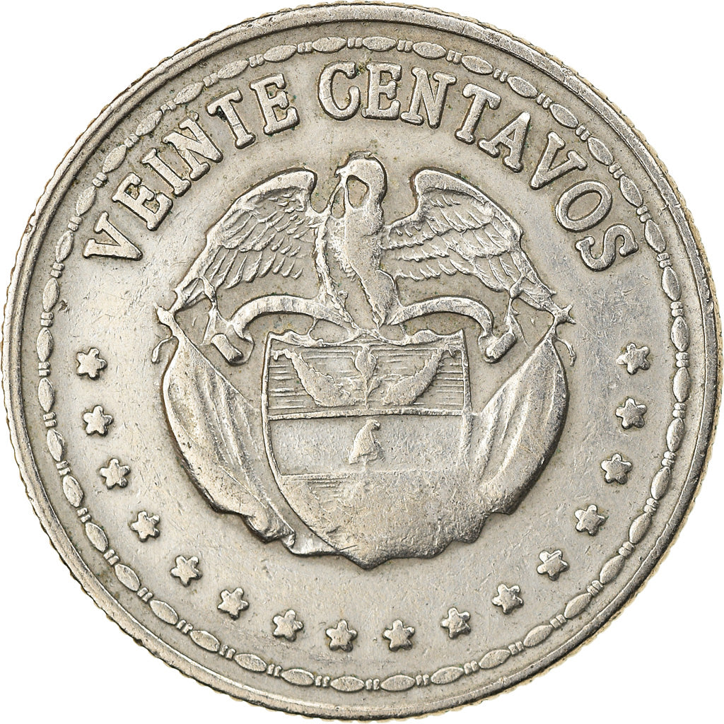 Munten, Colombia, 20 Centavos, 1963, PR, Copper-nickel, KM:215.2