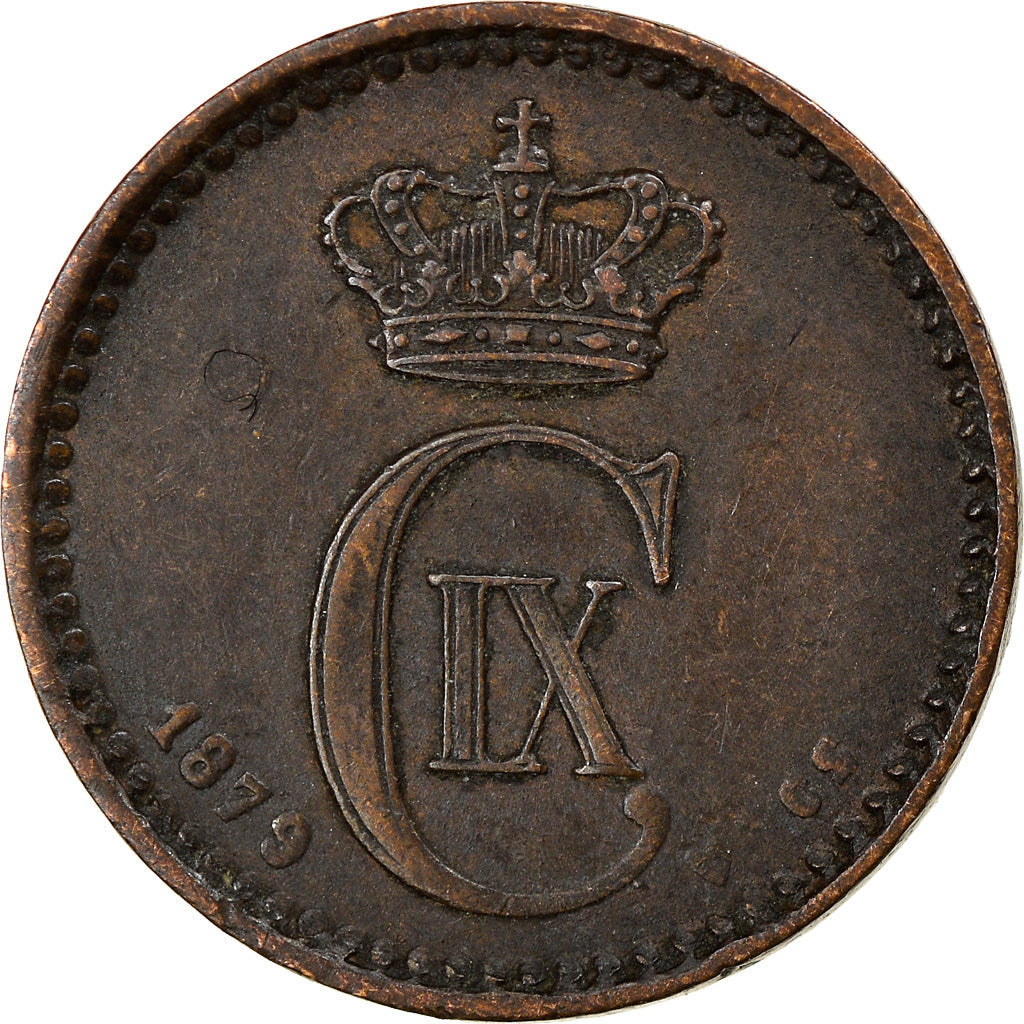 Münze, Dänemark, Christian IX, Ore, 1879, Copenhagen, SS+, Bronze, KM:792.1
