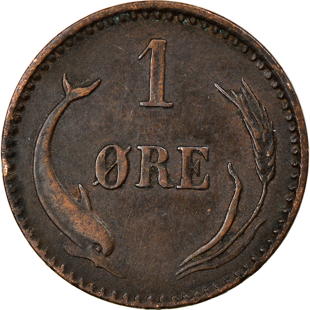 Münze, Dänemark, Christian IX, Ore, 1879, Copenhagen, SS+, Bronze, KM:792.1