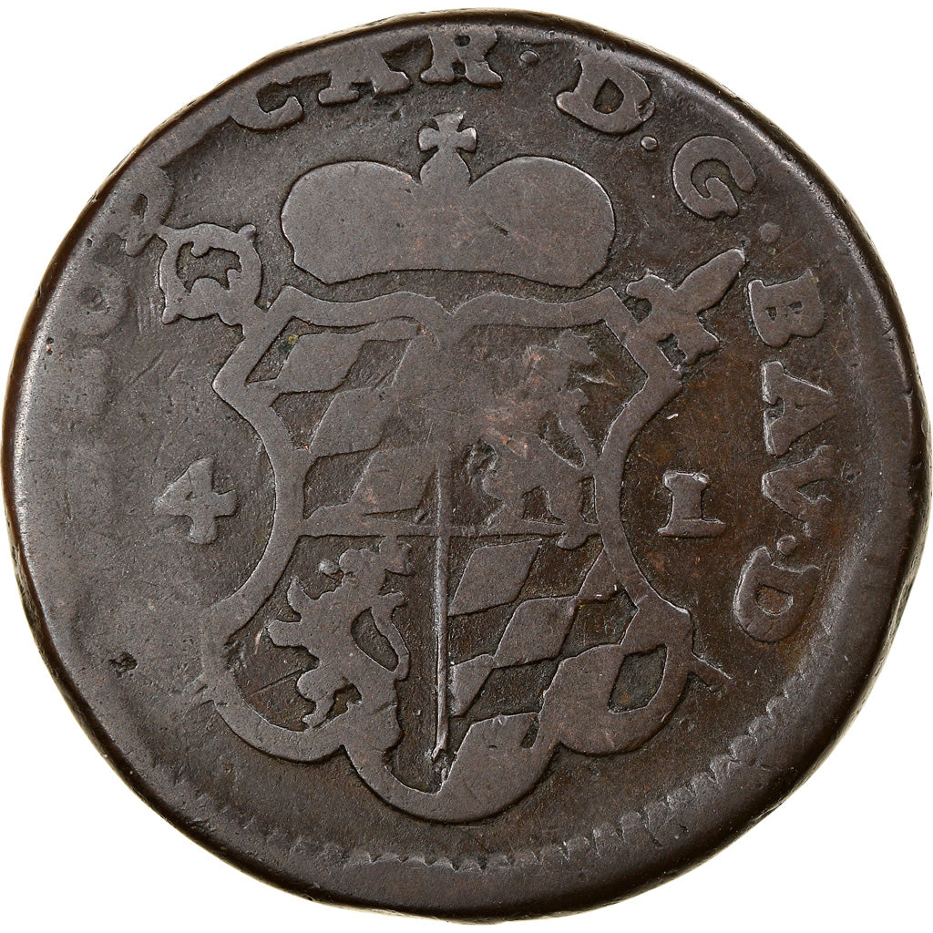 Munten, LUIK, John Theodore, 4 Liards, 1751, Liege, FR, Koper, KM:159