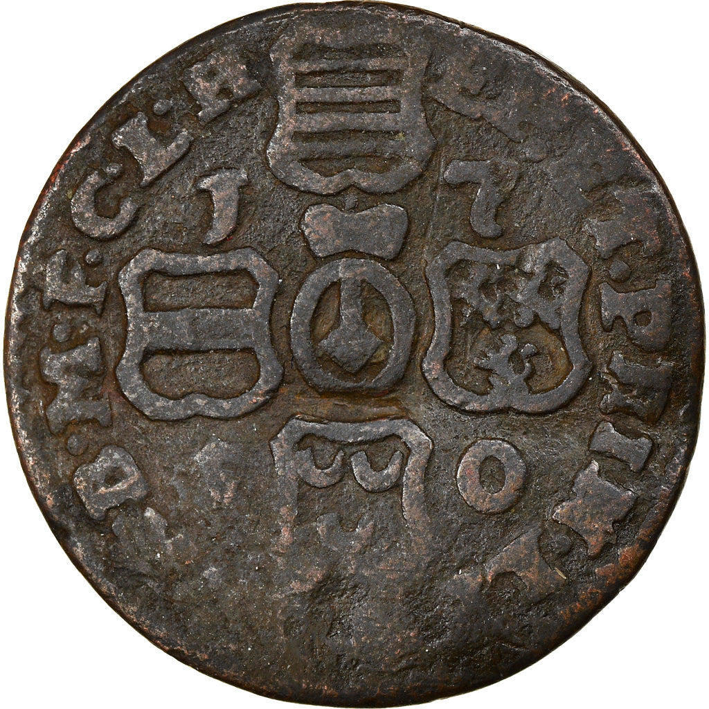 Munten, LUIK, John Theodore, Liard, 1750, Liege, FR, Koper, KM:155