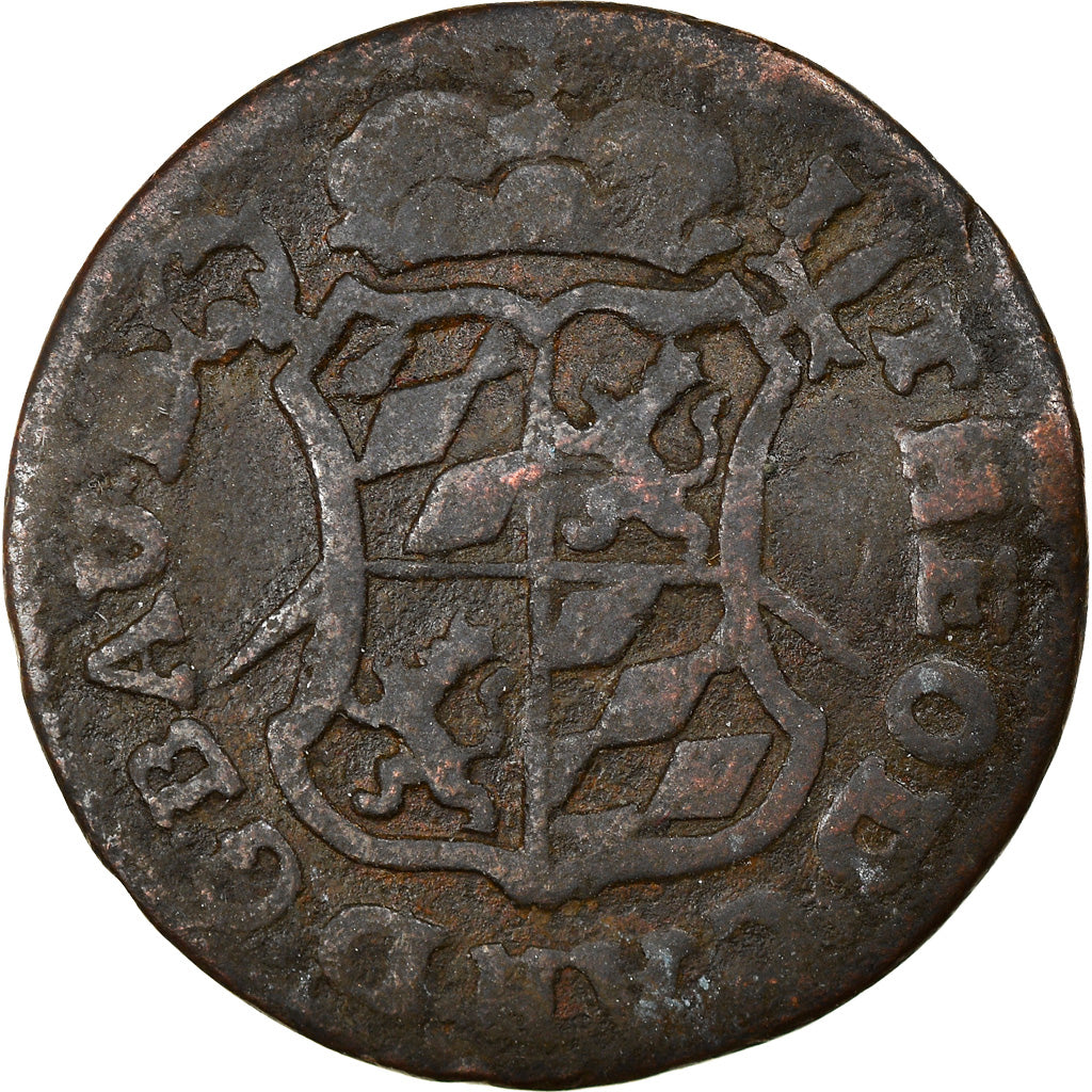 Munten, LUIK, John Theodore, Liard, 1750, Liege, FR, Koper, KM:155