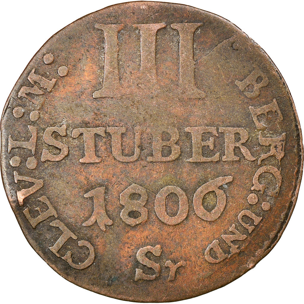 Coin, German States, BERG, Maximilian IV Joseph, 3 Stüber, 1806, D, VF(30-35)