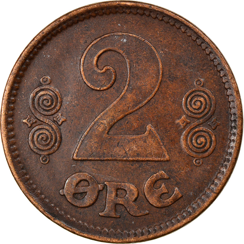 Coin, Denmark, Christian X, 2 Öre, 1919, Copenhagen, EF(40-45), Bronze