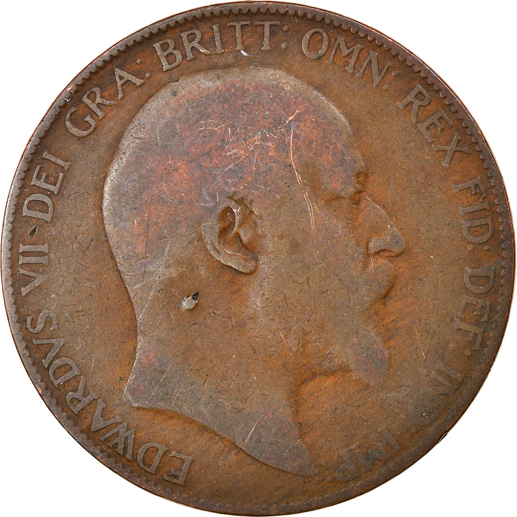 Coin, Great Britain, Edward VII, Penny, 1907, F(12-15), Bronze, KM:794.2