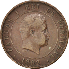 Coin, Portugal, Carlos I, 20 Reis, 1892, EF(40-45), Bronze, KM:533