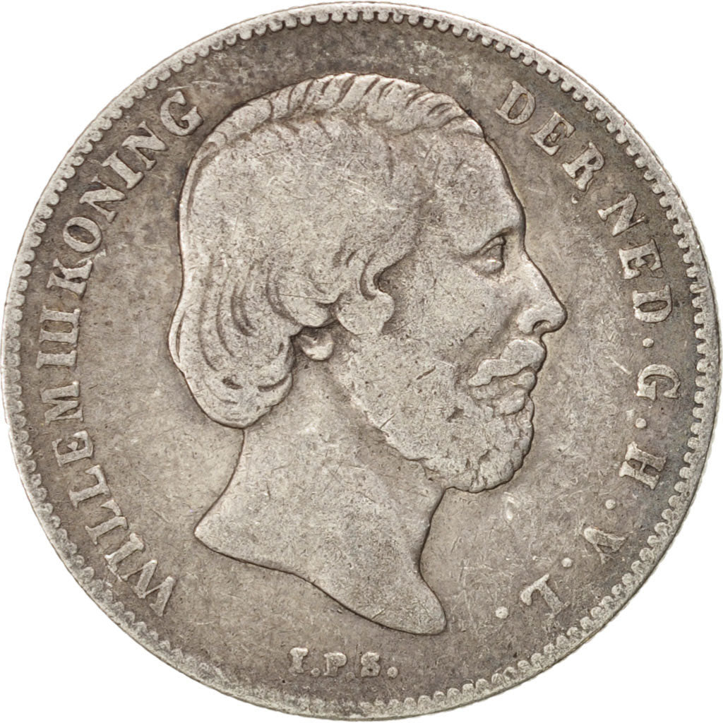 Coin, Netherlands, William III, 1/2 Gulden, 1863, VF(20-25), Silver, KM:92