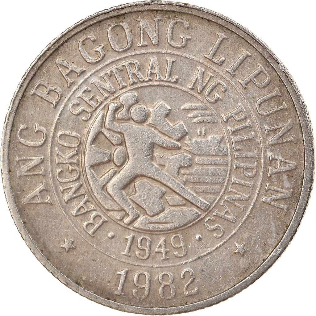 Moeda, Filipinas, 10 Sentimos, 1982, EF(40-45), Cobre-níquel, KM:226