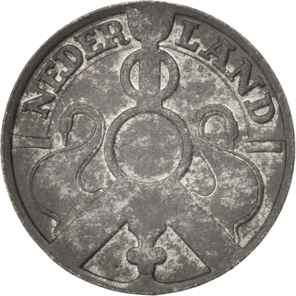 NETHERLANDS, 2-1/2 Cent, 1941, KM #171, EF(40-45), Zinc, 20, 2.78