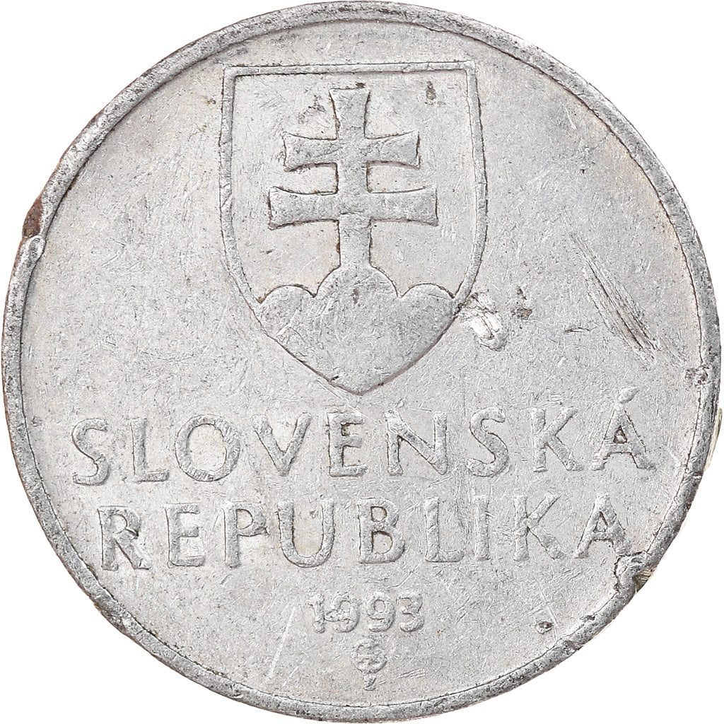 Munten, Slowakije, 10 Halierov, 1993, FR+, Aluminium, KM:17