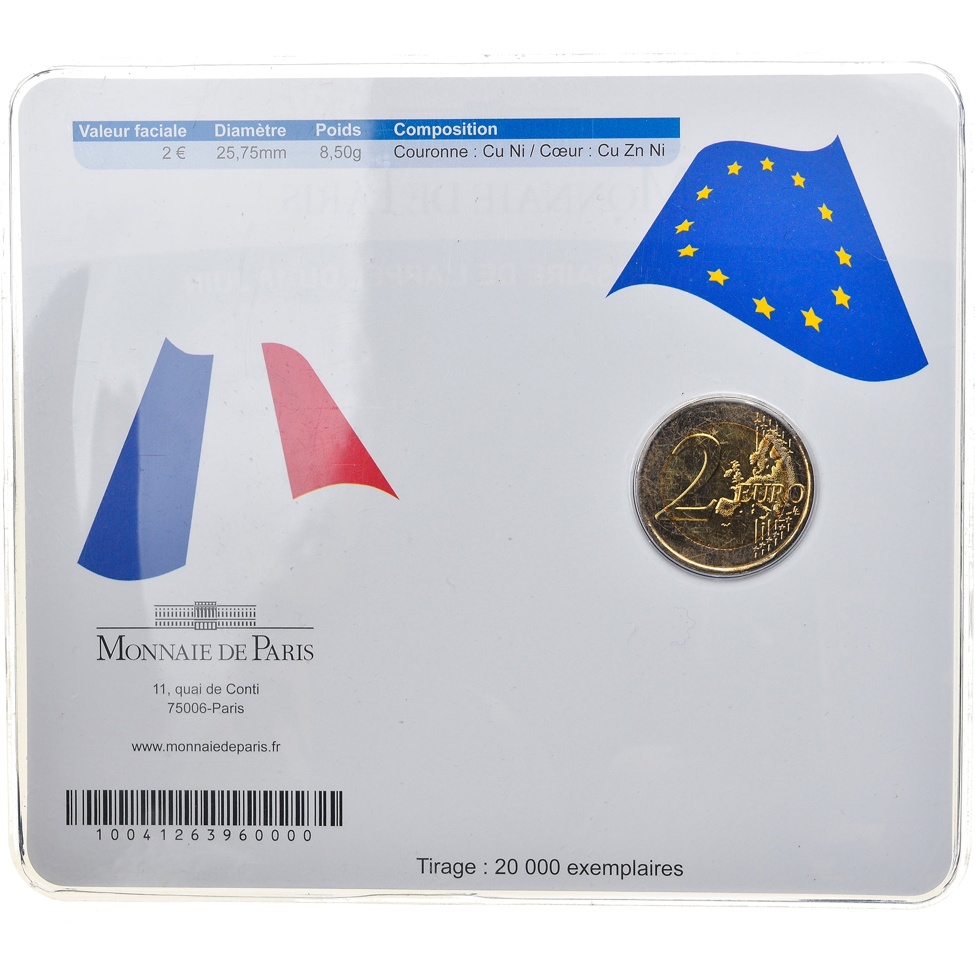 França, 2 Euro, Charles De Gaulle, Appel du 18 juin 1940, 2010, BU, MS(65-70)
