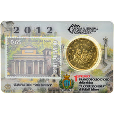 San Marino, 50 Euro Cent, Basilique del Santo, 2012, Rome, Stamp and coin card