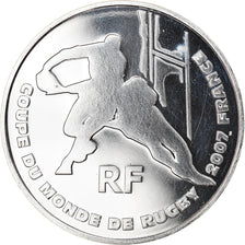 Frankreich, 1/4 Euro, Coupe du monde de Rugby en France, 2007, BU, STGL, Silber