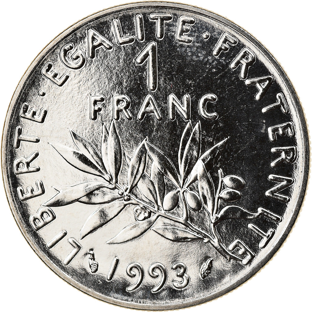 Moneta, Francia, Semeuse, Franc, 1993, Paris, BU, FDC, Nichel, KM:925.2