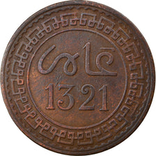 Moneta, Marocco, 'Abd al-Aziz, 5 Mazunas, 1903/AH1321, BB, Bronzo, KM:16.3