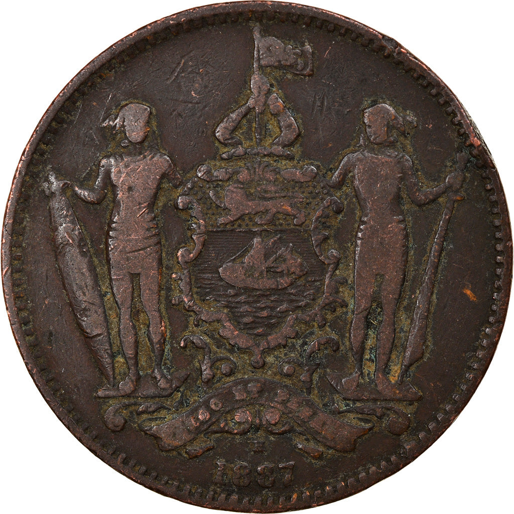 Moneta, BORNEO DEL NORD BRITANNICO, George I, Cent, 1887, Heaton, Birmingham