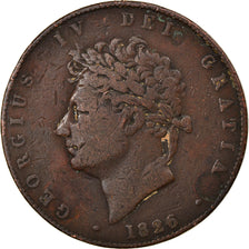 Monnaie, Grande-Bretagne, George IV, 1/2 Penny, 1826, TB, Cuivre, KM:692