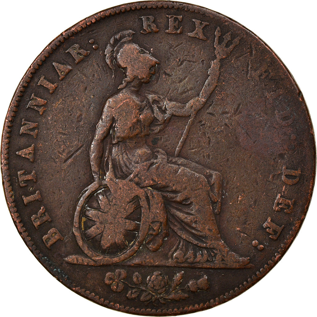 Monnaie, Grande-Bretagne, George IV, 1/2 Penny, 1826, TB, Cuivre, KM:692