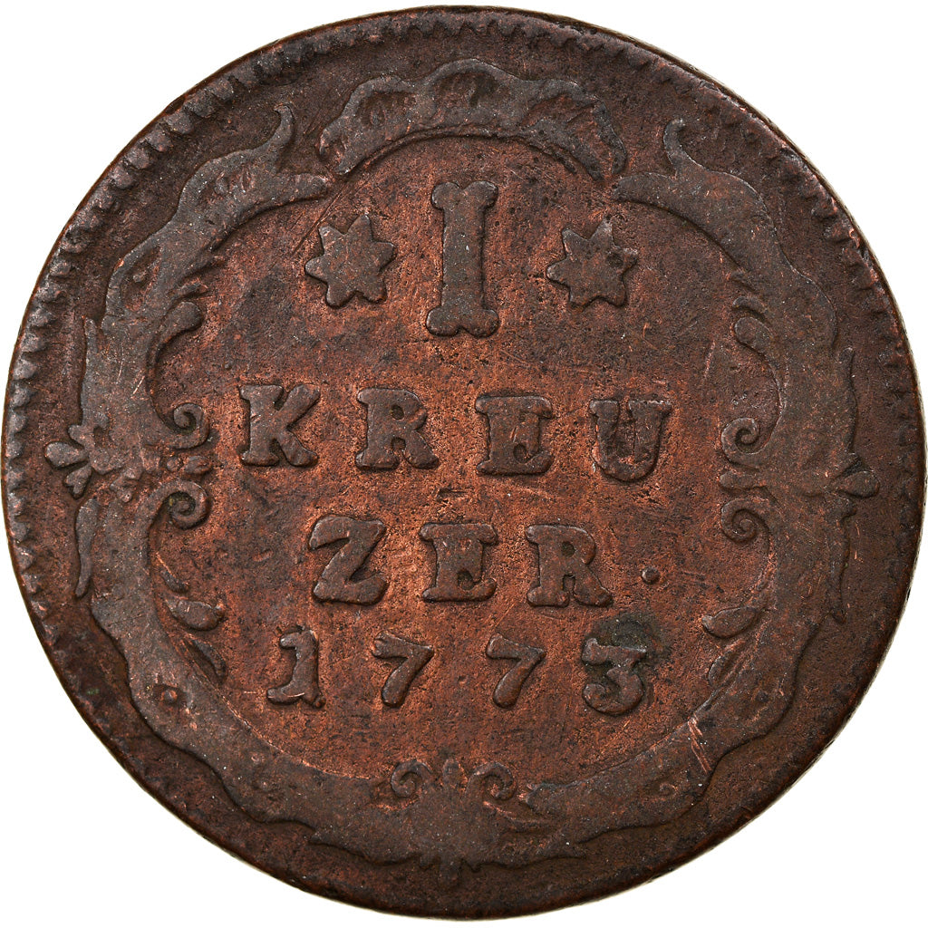 Moneta, Stati tedeschi, HANAU-MUNZENBERG, Wilhelm IX, Kreuzer, 1773, MB+, Rame