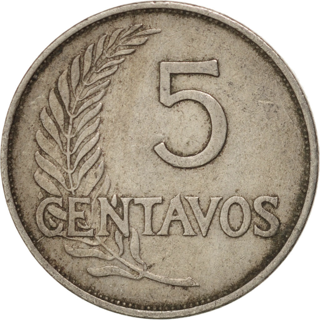 PERU, 5 Centavos, 1940, London, KM #213.2, EF(40-45), Copper-Nickel, 17, 2.97
