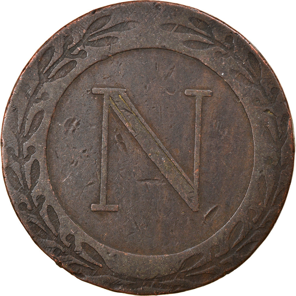 Moneta, Francja, Napoléon I, 5 Centimes, 1808, Strasbourg, F(12-15), Miedź