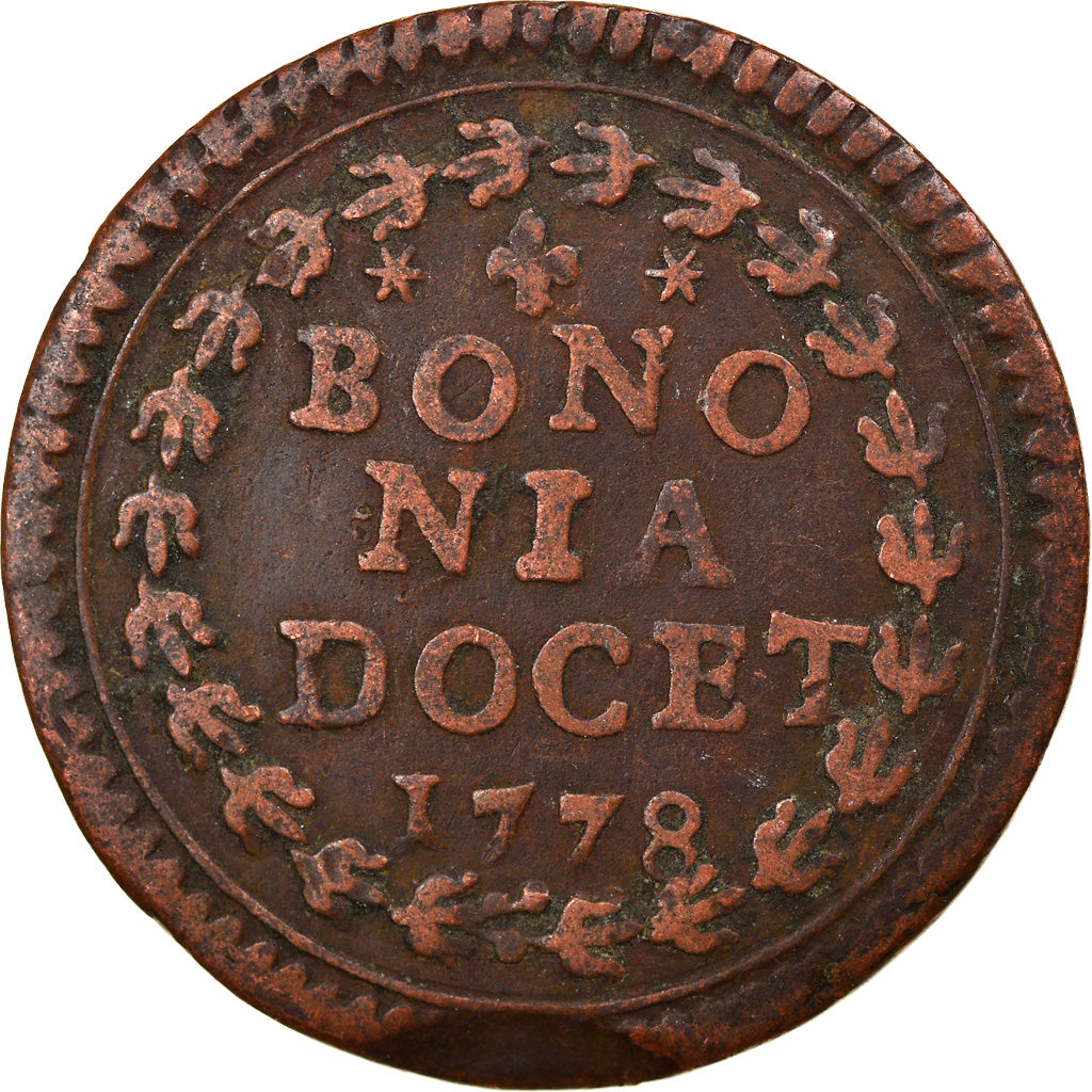 Moneda, Estados italianos, PAPAL STATES-BOLOGNA, Pius VI (Sestus), Quattrino