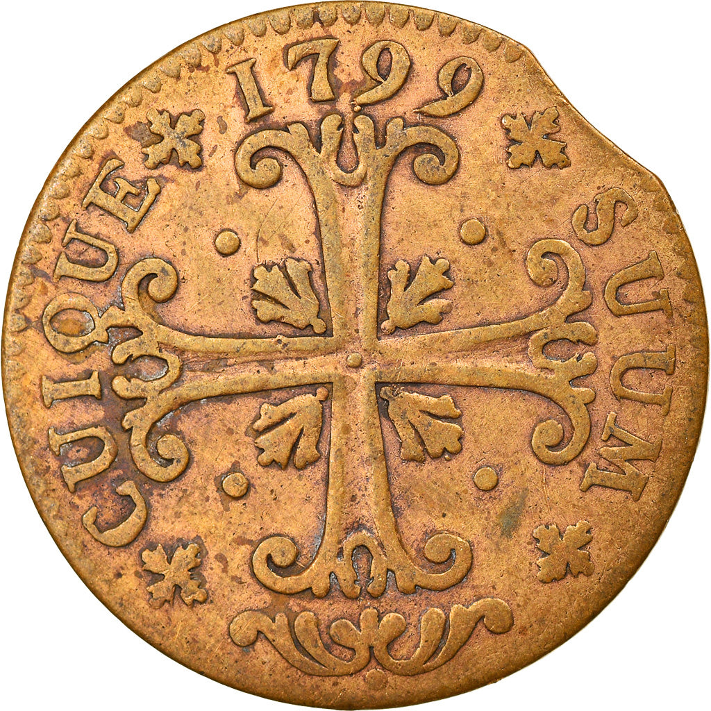 Moneta, CANTONI SVIZZERI, NEUCHATEL, 1/2 Batzen, 1799, Neuenburg, MB, Biglione