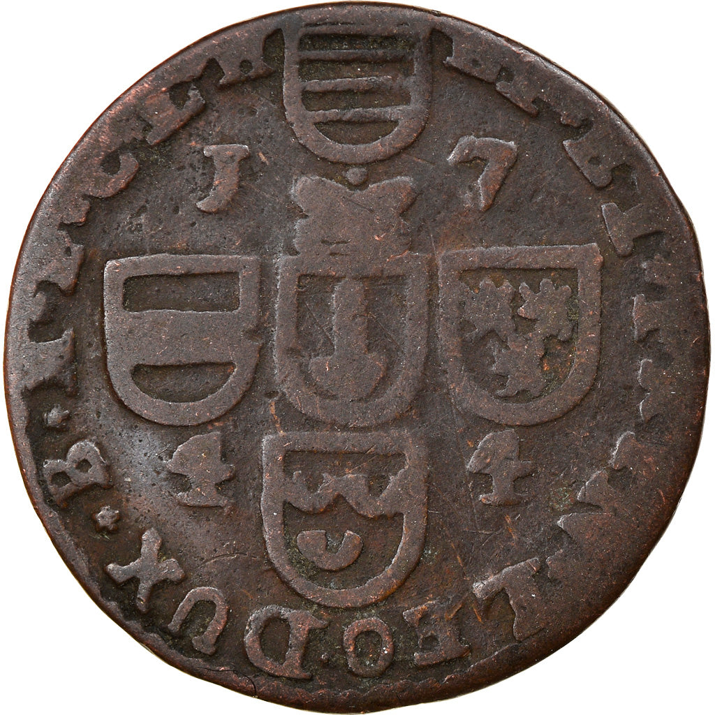 Moneta, LIEGE, John Theodore, Liard, 1744, Liege, MB, Rame, KM:146
