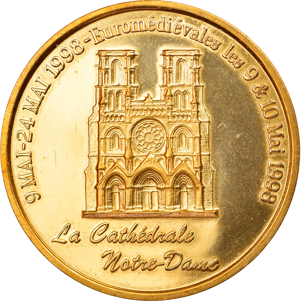 France, 2 Euro, Laon - Cathédrale Notre Dame, 1998, Euro des villes, SUP