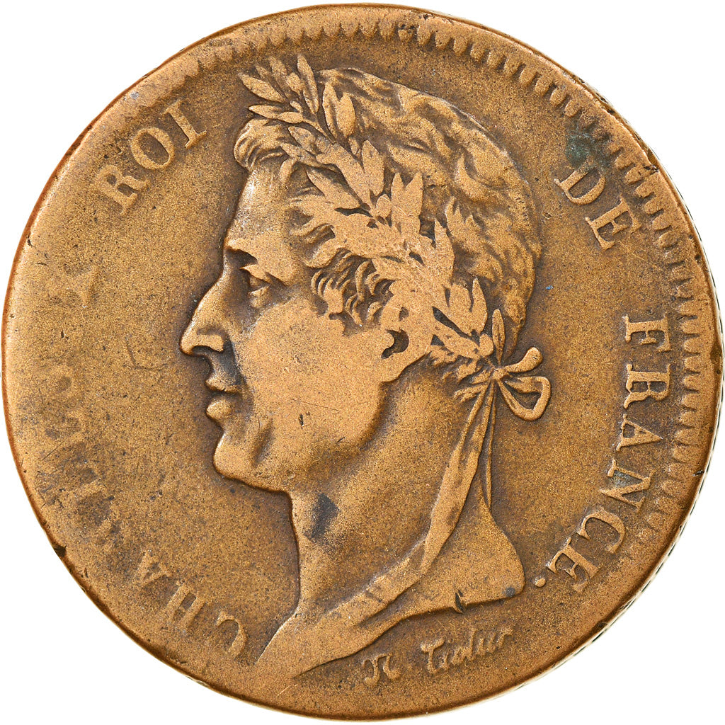 Coin, FRENCH COLONIES, Charles X, 10 Centimes, 1827, La Rochelle, VF(20-25)