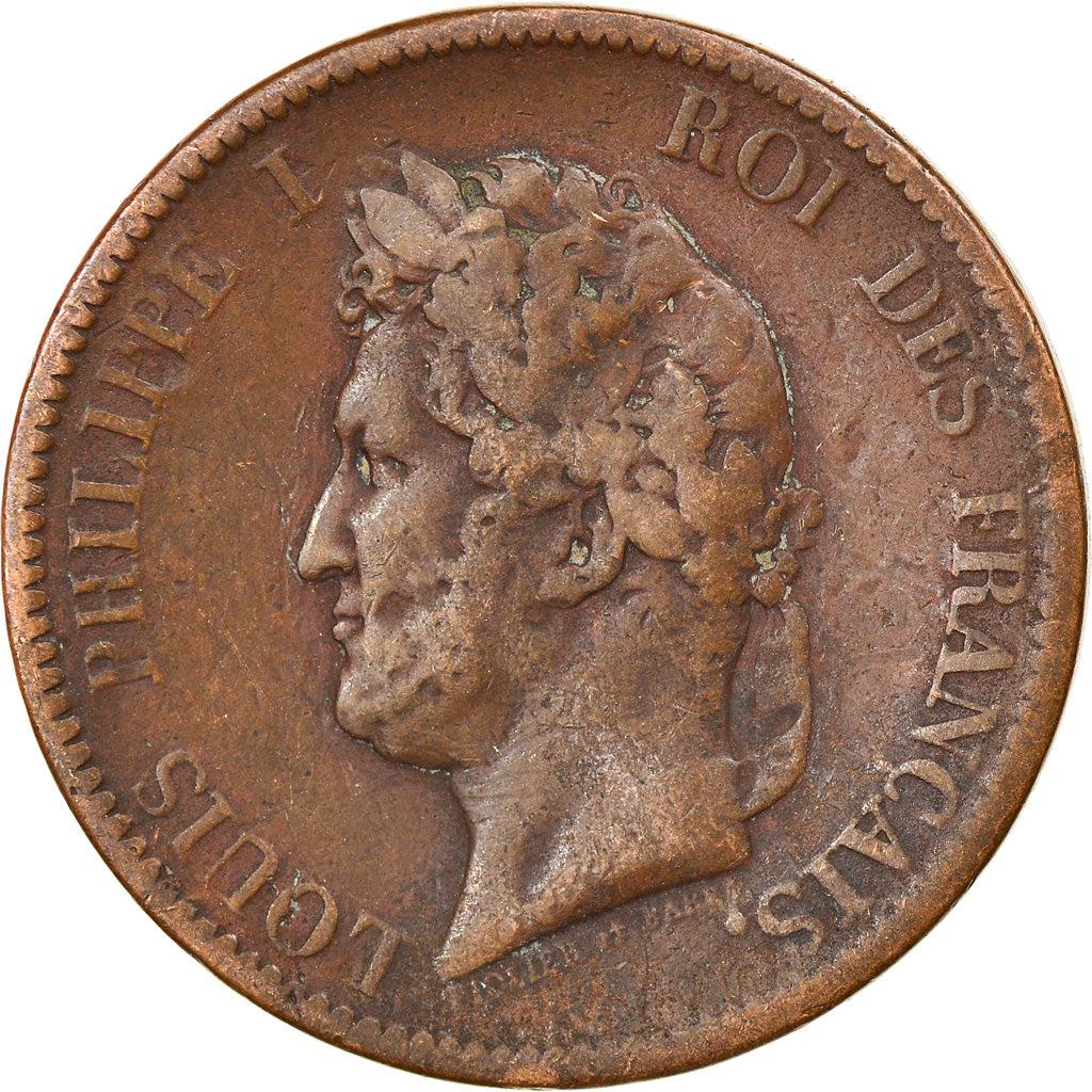 Moneta, Colonie francesi, Louis - Philippe, 5 Centimes, 1839, Paris, MB, Bronzo
