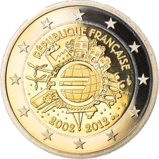 França, 2 Euro, 10ème Anniversaire de l'Euro, 2012, BE, MS(65-70), Bimetálico