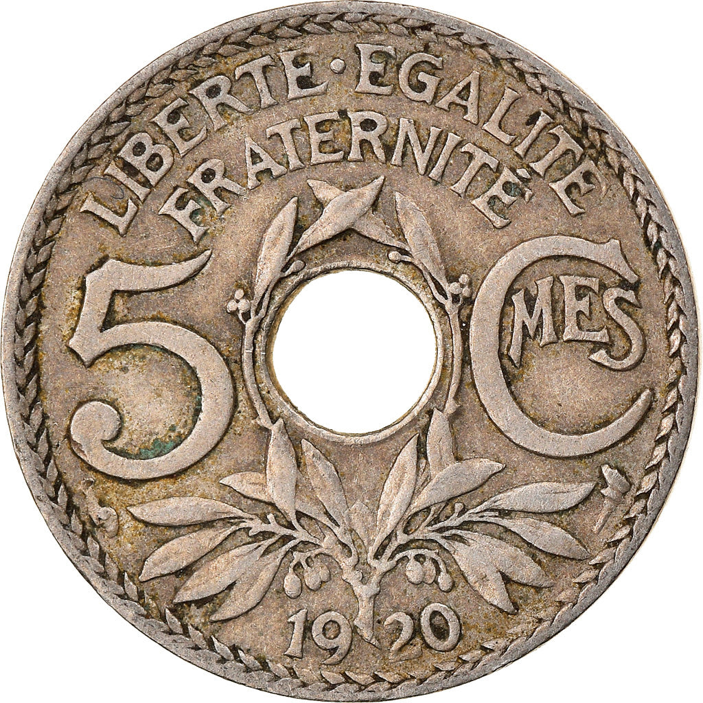 Coin, France, Lindauer, 5 Centimes, 1920, Paris, VF(30-35), Copper-nickel