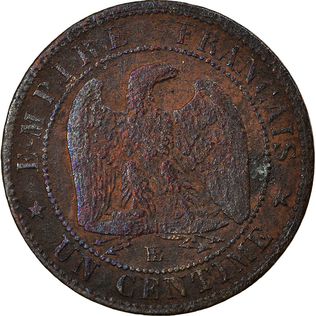 Coin, France, Napoleon III, Napoléon III, Centime, 1855, Strasbourg, VF(20-25)