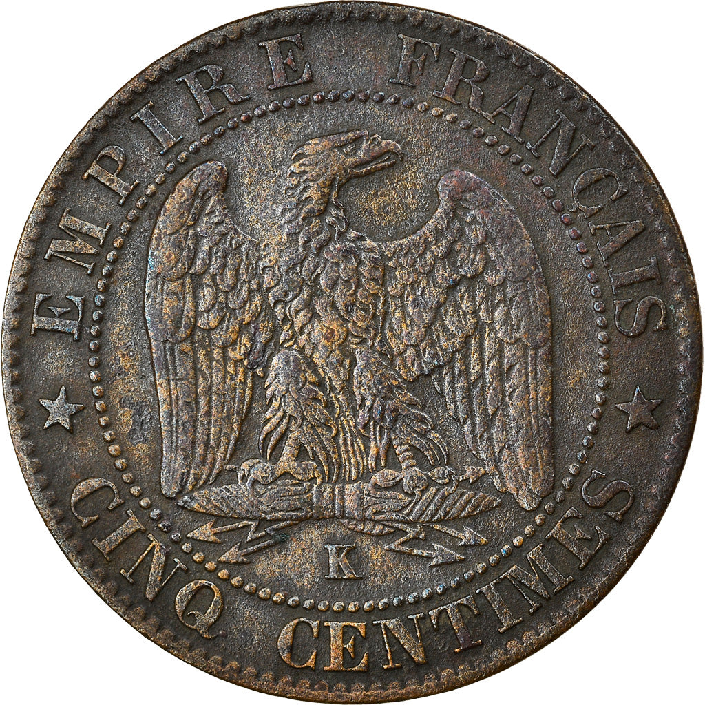 Moeda, França, Napoleon III, Napoléon III, 5 Centimes, 1862, Bordeaux