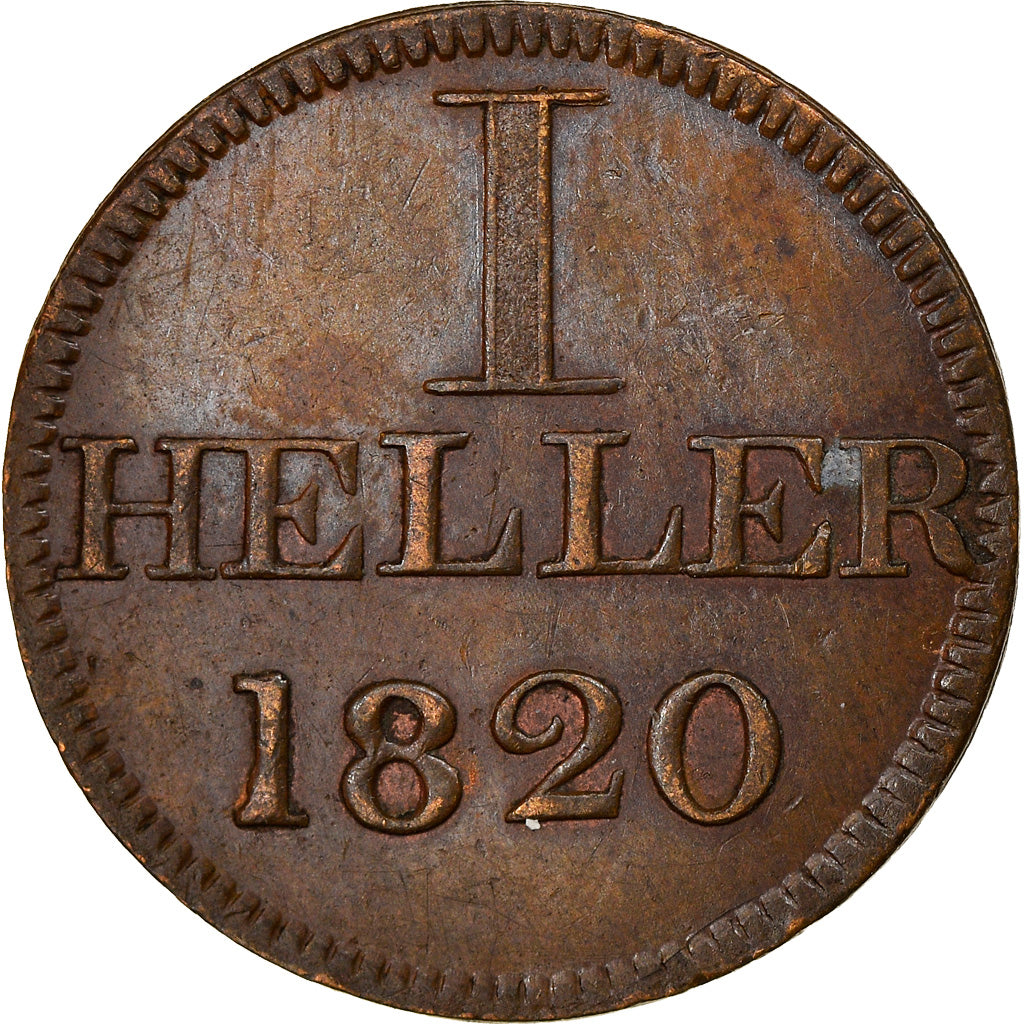 Coin, German States, FRANKFURT AM MAIN, Heller, 1820, Frankfurt, EF(40-45)