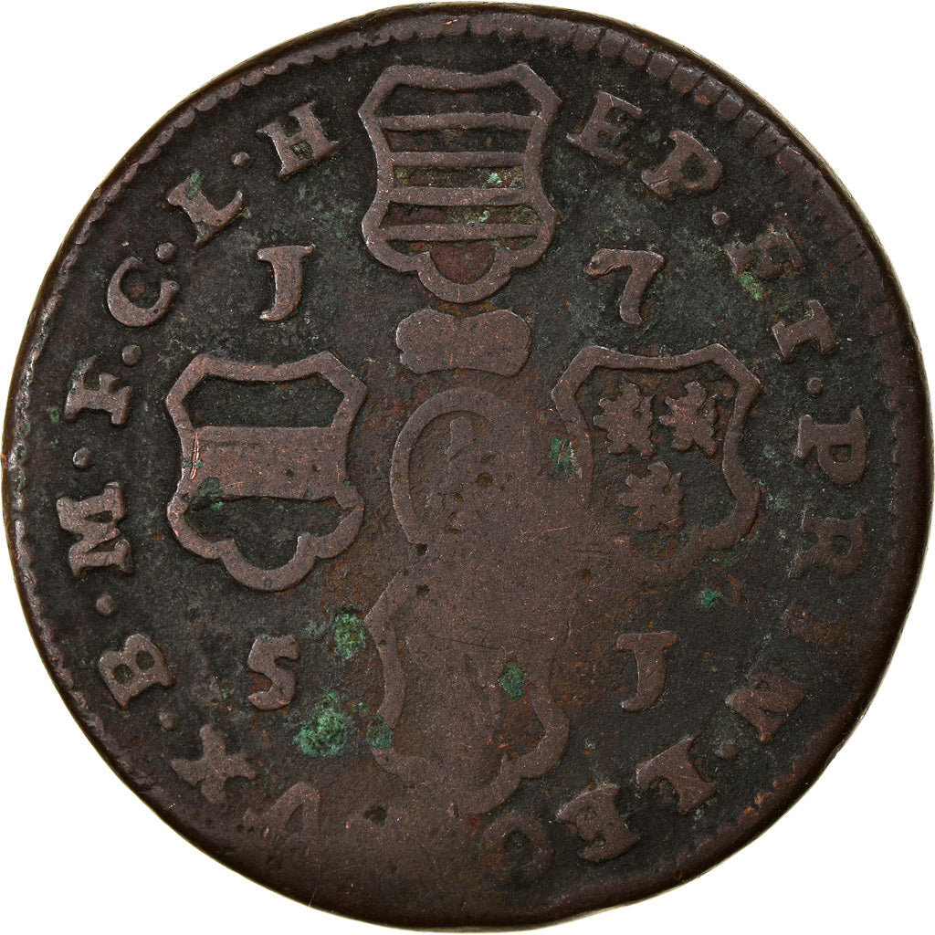 Coin, LIEGE, John Theodore, 4 Liards, 1751, Liege, VF(20-25), Copper, KM:159